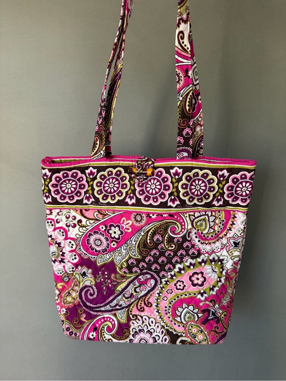 Vera Bradley vintage NWOT Pink Paisley Quilted Tote Bag